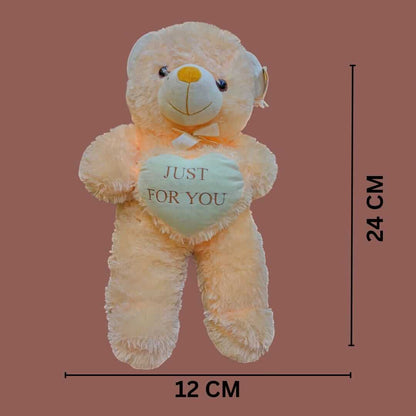 LIGHT PEACH TEDDY BEAR WITH HEART PILLOW 1394