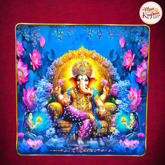 DIVINE LORD GANESHA ON ROYAL THRONE PRIMUME HOME DECOR WALL WALL FRAME 1034 D37