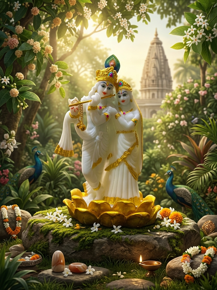 RADHA KRISHN DIVINE IDOL WHITE COLOR RK07