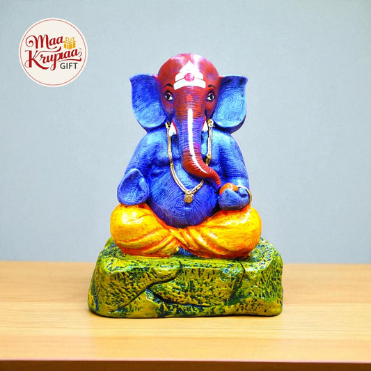 MEDITATING BLUE GANESHA PREMIUM IDOL W134