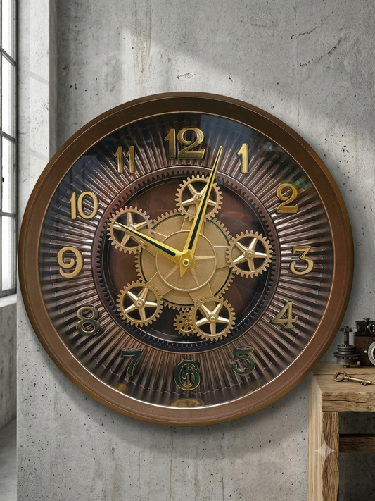 UNIQUE GEAR WOODEN SHADE WALL CLOCK WC013