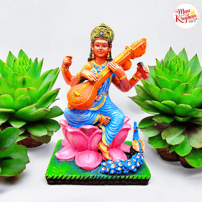 MULTICOLOUR SARASWATI MATA WASHABLE IDOL 875