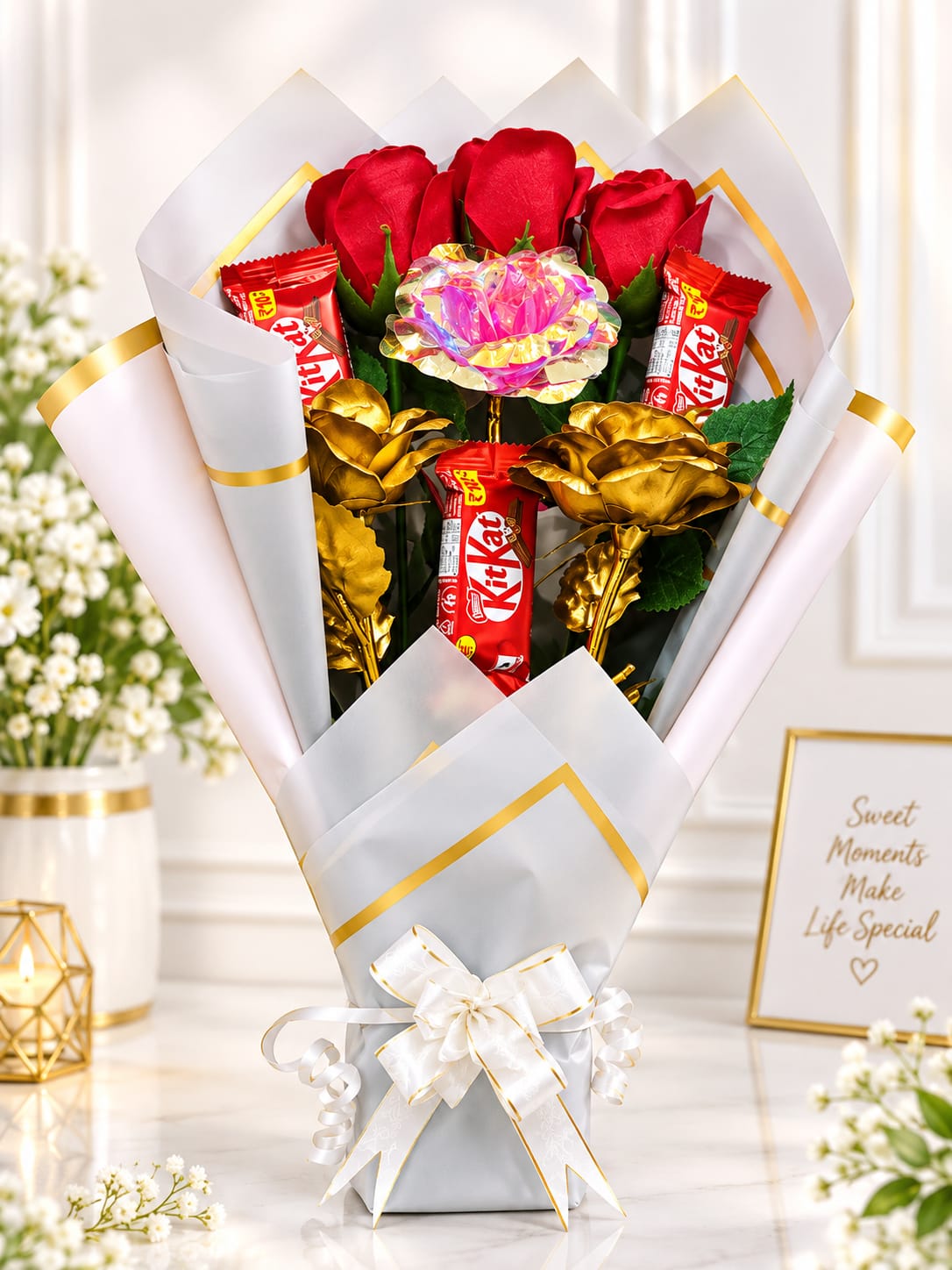 LOVE BOUQUE FOR YOUR LOVE CHOCLATES ROSE