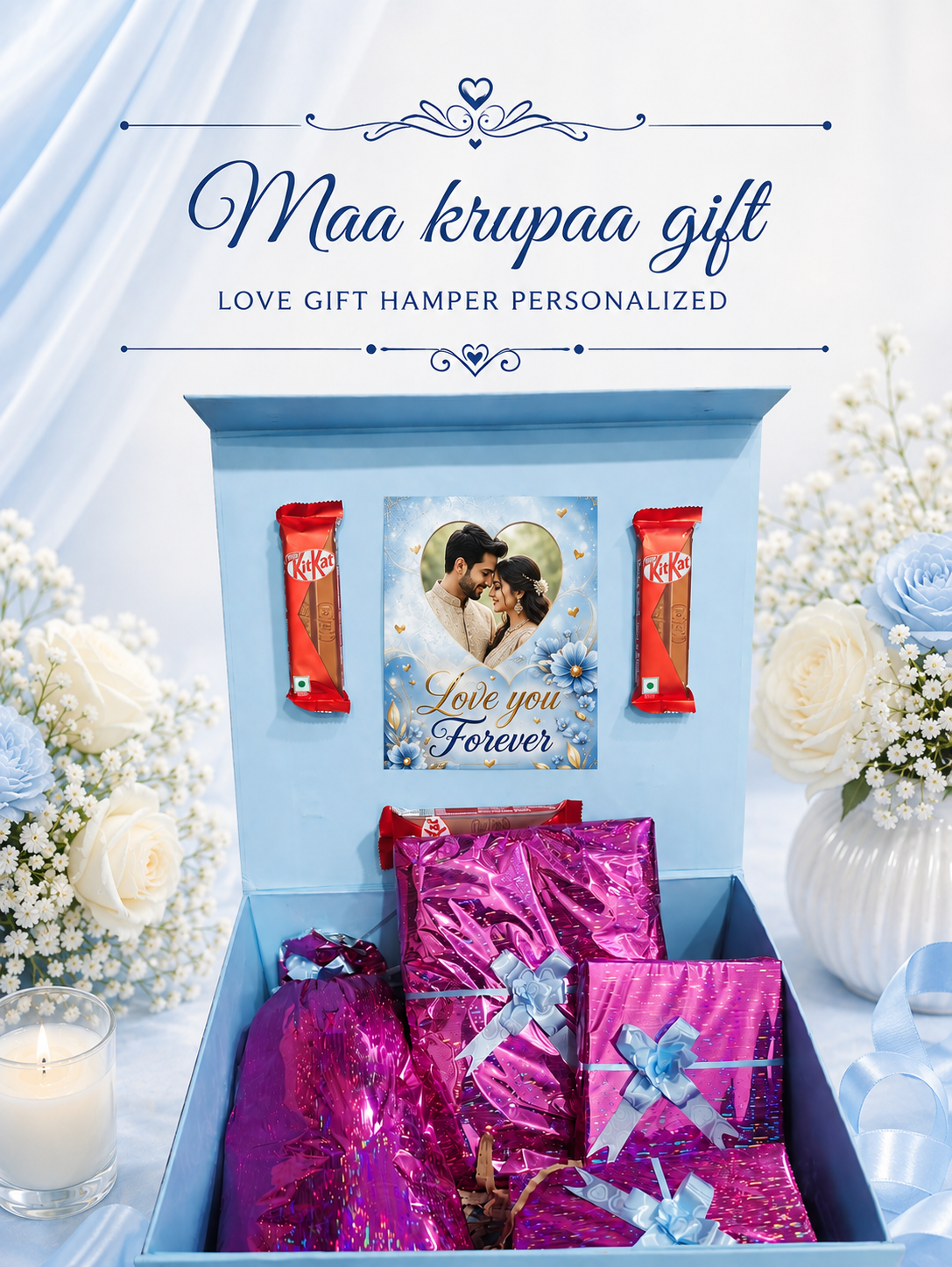 BLUE THEM LOVE GIFT HAMPER PERSONALIZED