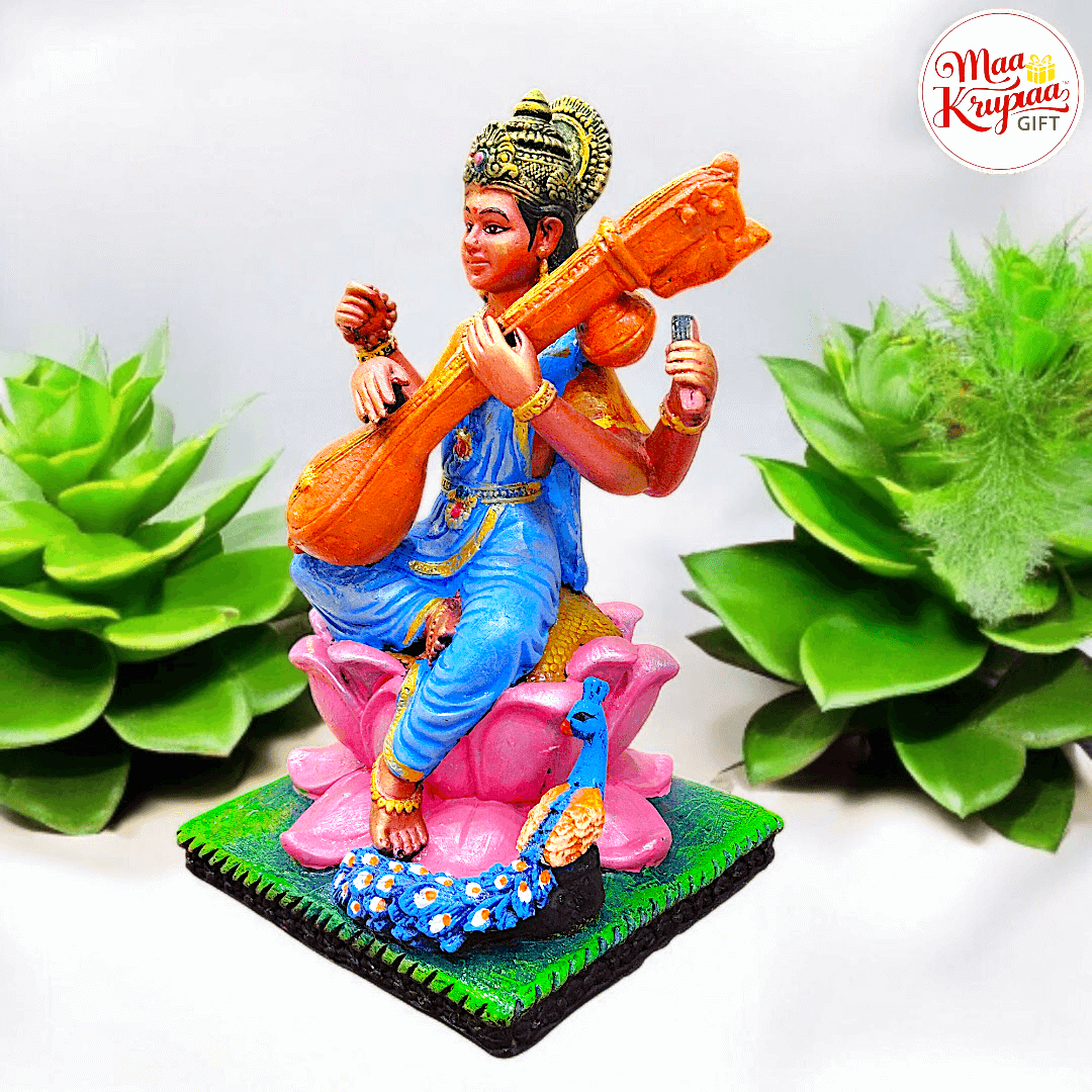 MULTICOLOUR SARASWATI MATA WASHABLE IDOL 875