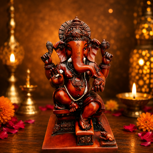 Big size Ganesh ji brown Edition showpiece Mk7056