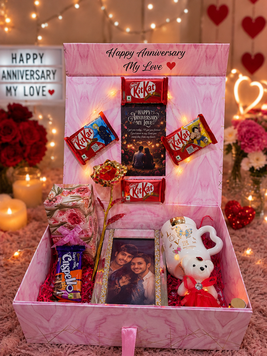 HAPPY ANNIVERSARY MY LOVE GIFT HAMPER PERSONLIZED BOX