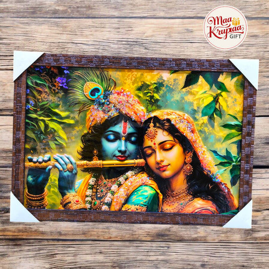 RADHA KRISHNA FLUTE MELODY PREMIUM HOME DECOR WALL FRAME 1338 W108