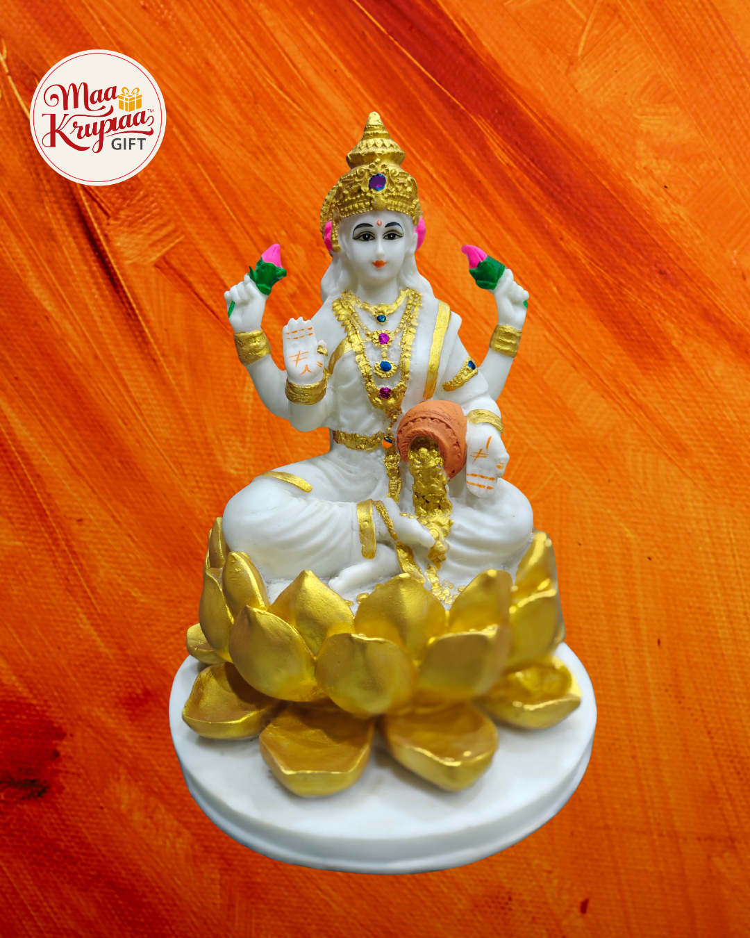 Sarasvati Mata ji Golden and White Primium Showpiece Mk3002