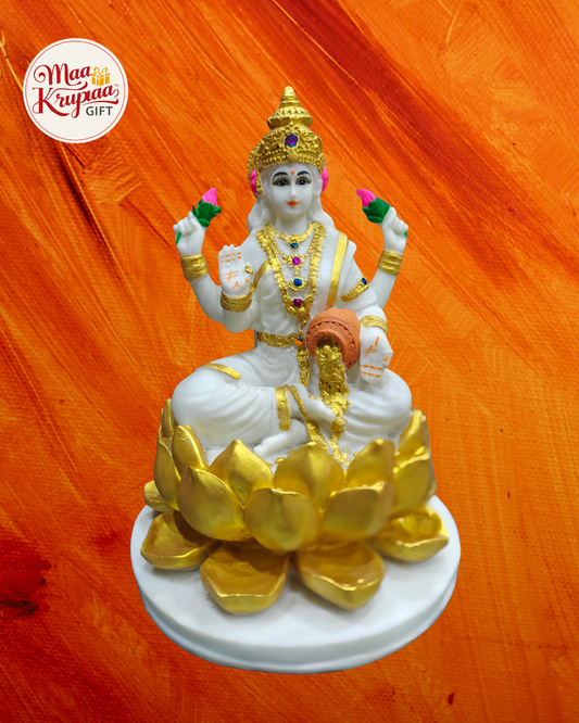 Sarasvati Mata ji Golden and White Primium Showpiece Mk3002