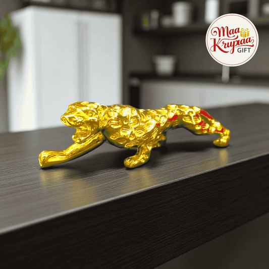 GOLDEN LEOPARD DECORATIVE FIGURINE PREMIUM SHOWPIECE 473