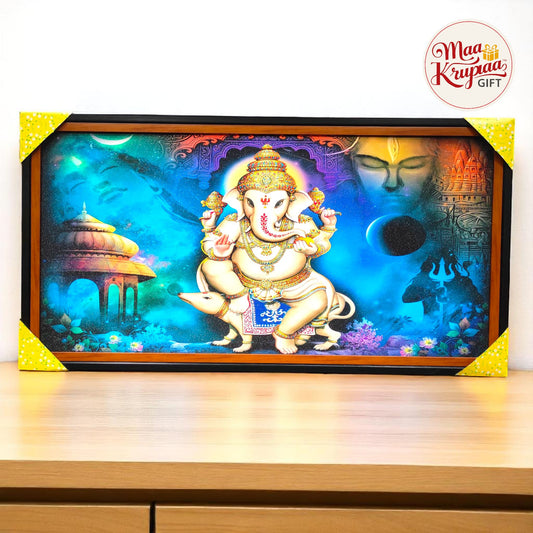 DIVINE GANPATI ON MOUSE WALL DECOR FRAME 1370 W7