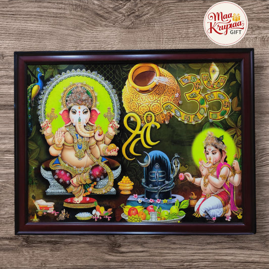 DIVINE GANESHA & SHIVA BIG SIZE PREMIUM HOME DECOR WALL FRAME 816