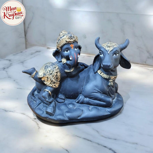 Handmade Resin Cow Ganesha Decorative Piece W265