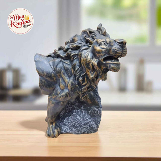 BLACK & GOLDEN ROARING LION PREMIUM SHOWPIECE 470
