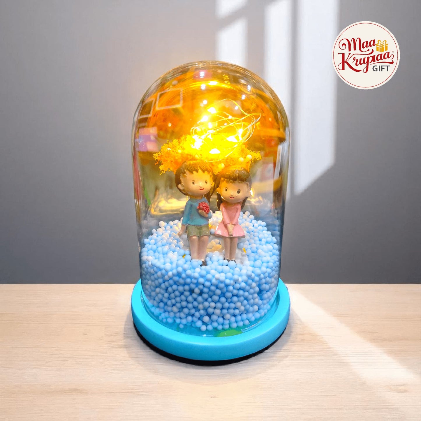 ROMANTIC COUPLE BLUE BASE – LED LIGHT & MUSIC DOME LV1150 L19