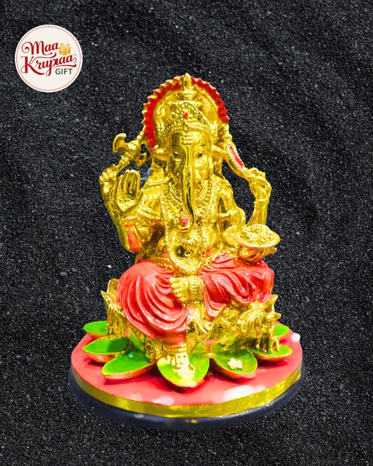 Golden colour Ganesh ji showpiece for home decor Mk780