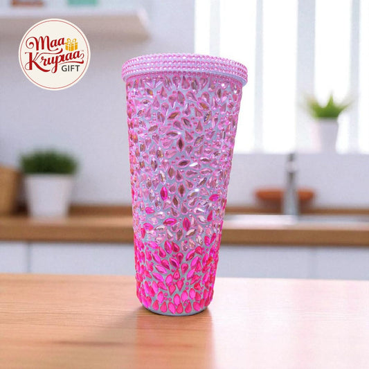 PREMIUM PINK CRYSTAL TUMBLER W19