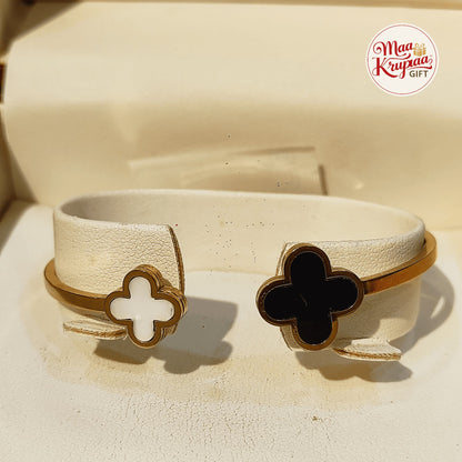 ZAMEL'S DUAL CLOVER ENAMEL BRACELET 1252 J7