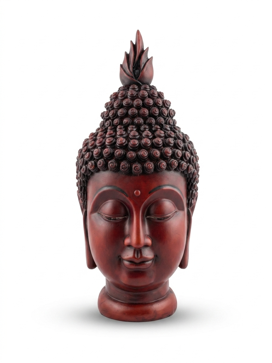 BROWN EDITION BUDDHA FACE STATUE FOR HOME DECORE MK8013