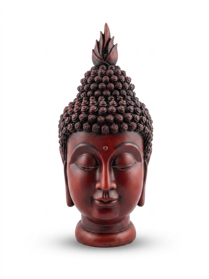 BROWN EDITION BUDDHA FACE STATUE FOR HOME DECORE MK8013