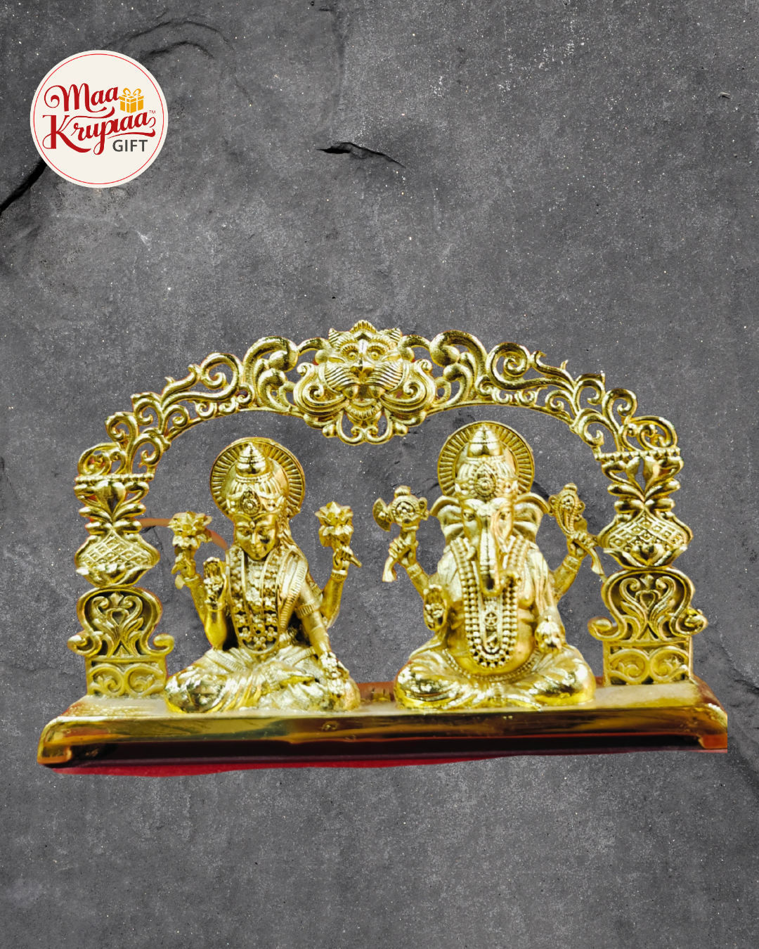 Golden Ganesh ji with Sarswati Mata ji Primium Showpiece Mk80