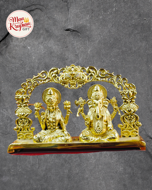 Golden Ganesh ji with Sarswati Mata ji Primium Showpiece Mk80