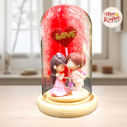 ROMANTIC COUPLE MINIATURE LOVE LIGHT GLASS PIECE  L29