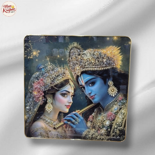 Divine Radha Krishna Flute Love Premium Home Decor Wall Frame W313