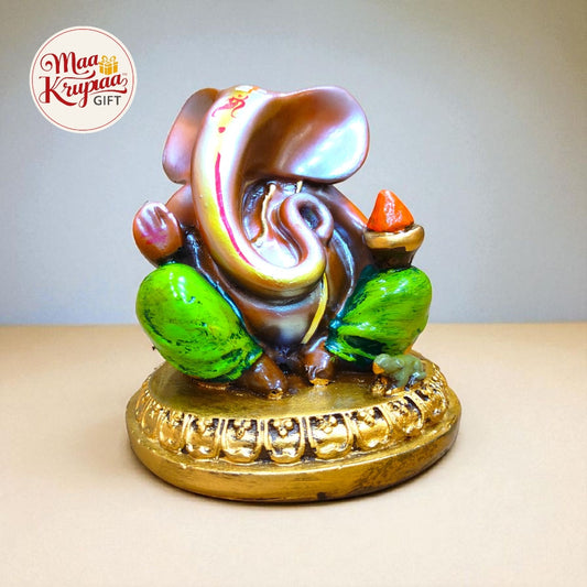 GREEN GANESHA WITH LADDU PREMIUM IDOL 143