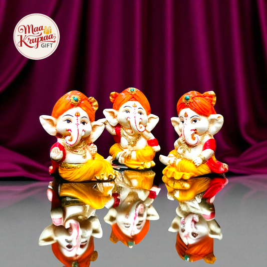 3 Multicolore Ganesh ji idol 921