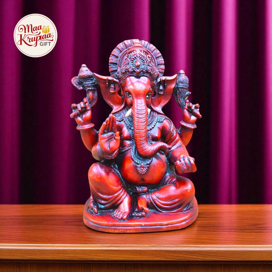 LORD GANESHA IDOL IN RED FINISH  874