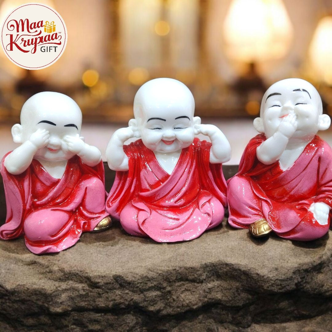 Laughing Buddha Baby Monk Trio Showpiece W223