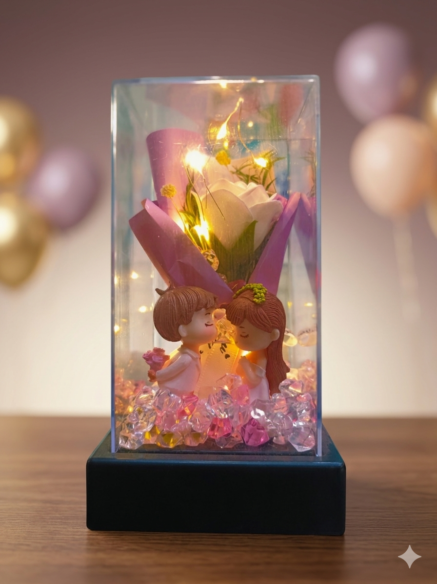 Love Bloom Crystal Box Showpiece ( LS38 )