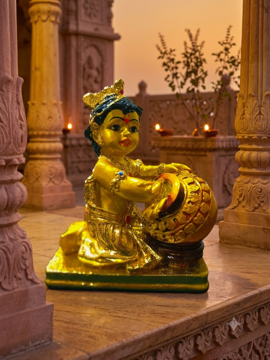 LADDU GOPAL SMALL DIVINE GOLDEN IDOL RK09