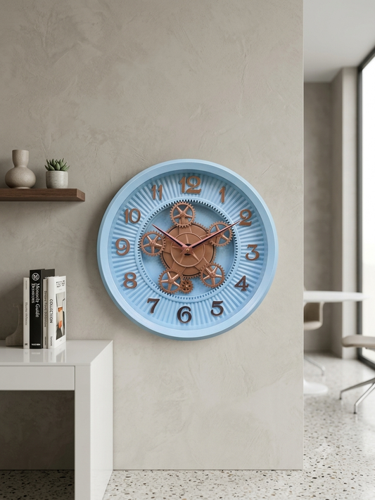 ELEGANT GEAR WALL CLOCK WHITE COLOR WC014