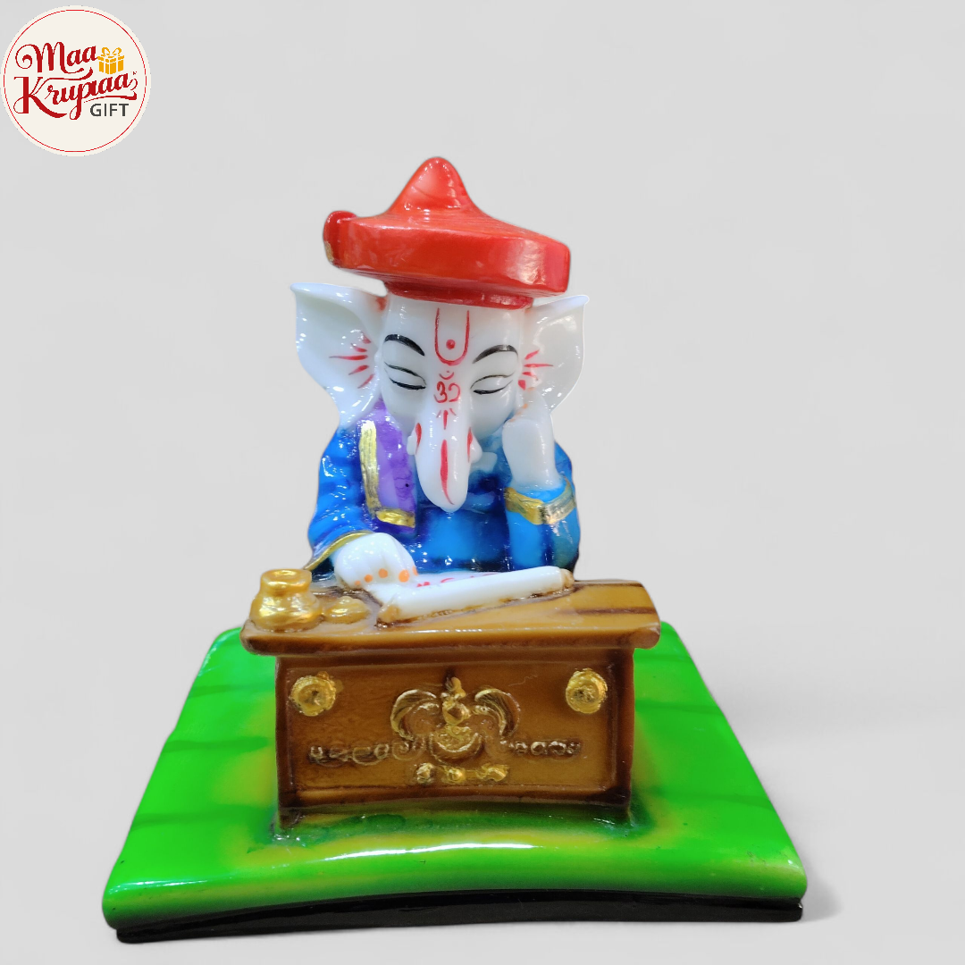 Lord Ganesha Reading Book Statue.W340