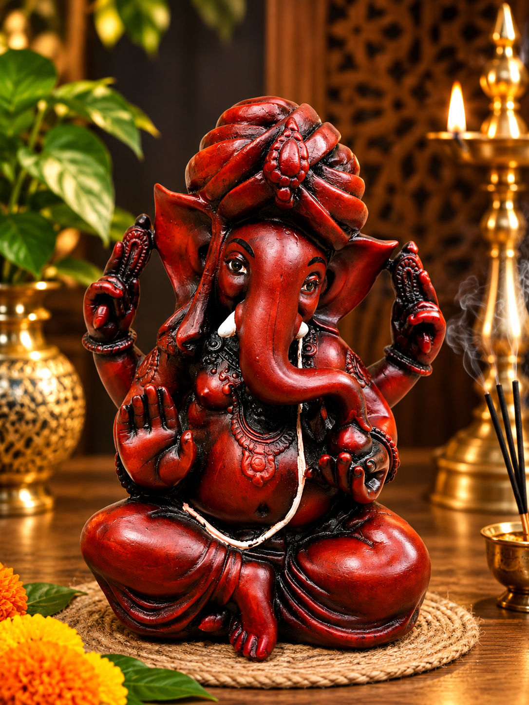 BROWN EDITION PRIMIUM GANESH JI IDOL SHOWPIECE GS016