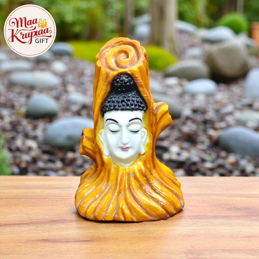 Meditating Buddha Head Statue within a Tree Trunk design W202