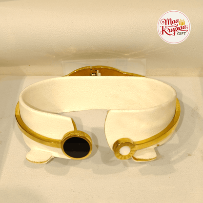 BLACK AND WHITE ROUND DUAL TONE BANGLE 1252 J16