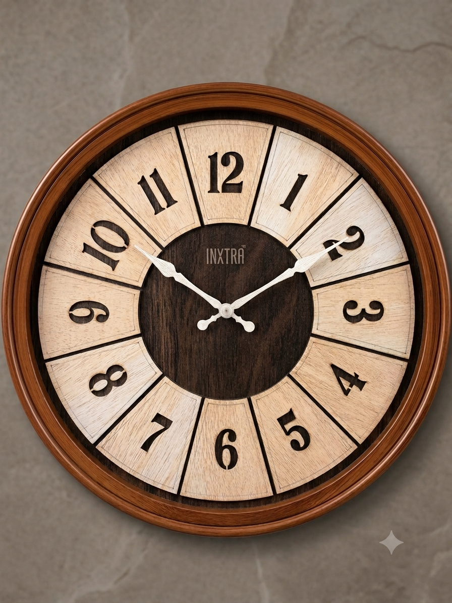INXTRA WOODEN ENGRAVED EDITION WALL CLOCK WC08