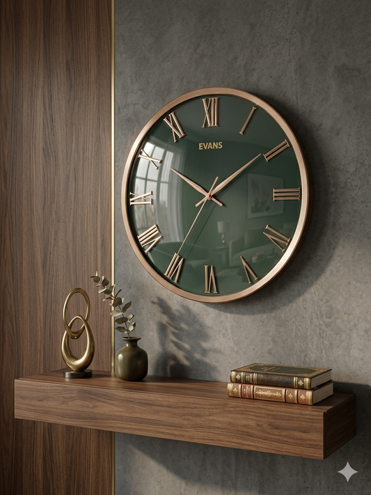 GREEN COLOUR EVANS WALL CLOCK MK60