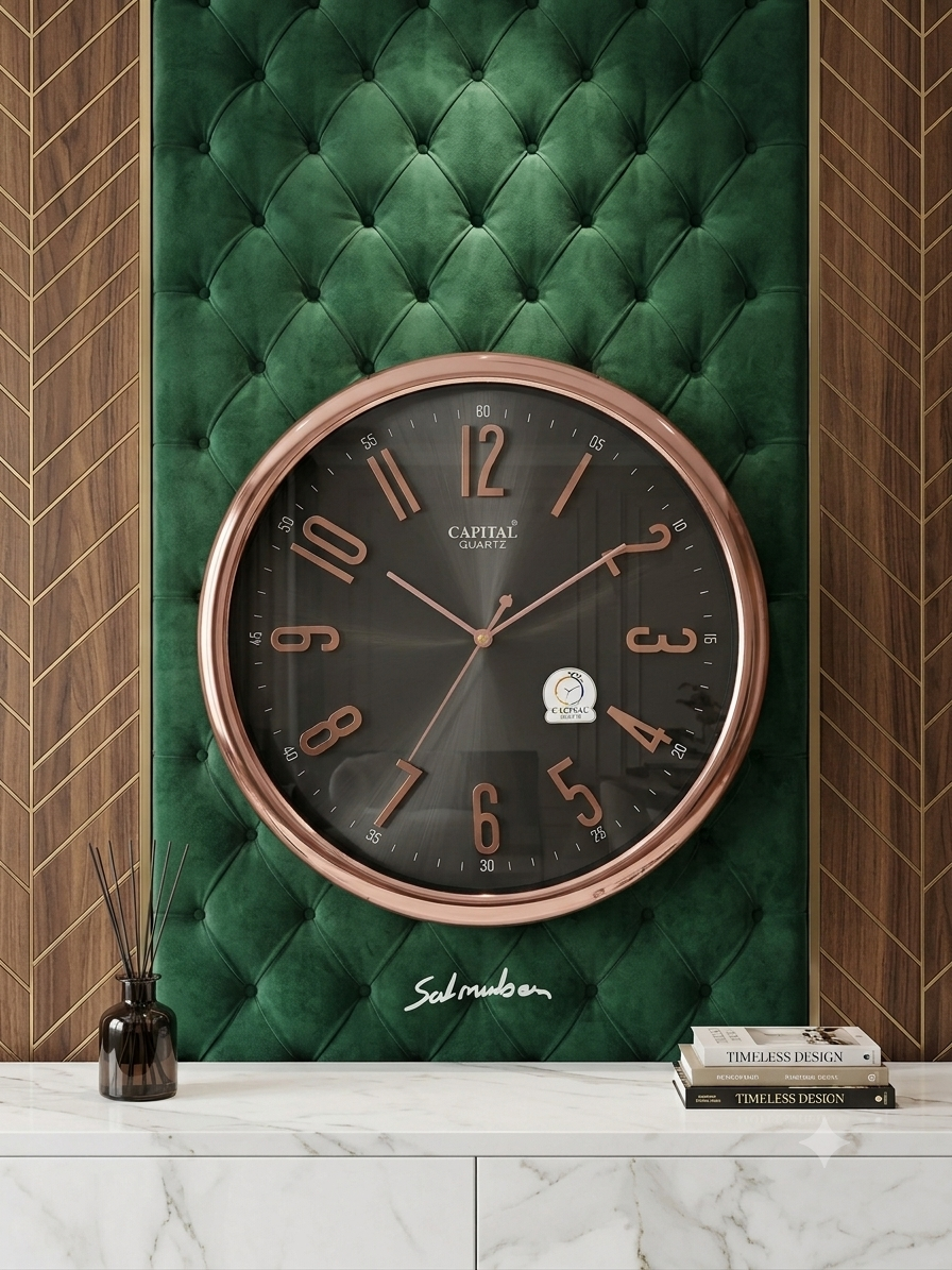 CAPITAL QUARTZ ROSE GOLD COLOR ELEGANT WALL CLOCK WC02