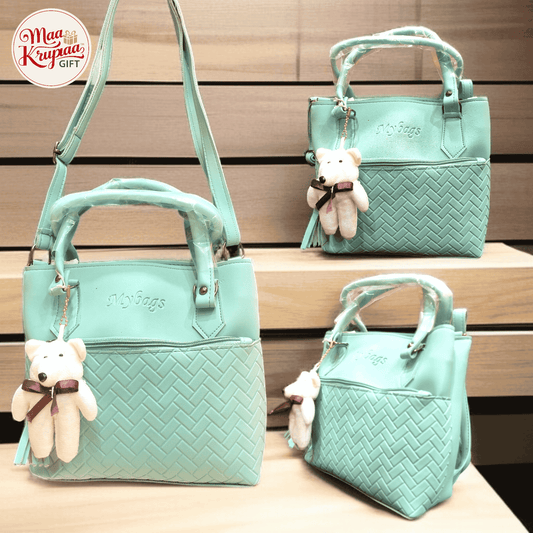 MYBAGS DESIGNER HAND PURSE WITH TEDDY CHARM 1438 LP22