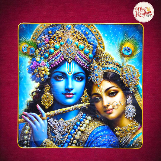 ROYAL RADHA KRISHNA FLUTE PORTRAIT HOME DECOR WALL FRAME 1034 D30