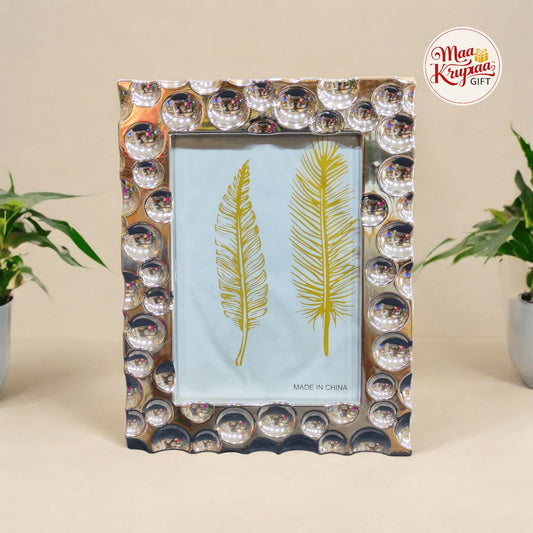 CRYSTAL BUBBLE EDGE PHOTO FRAME – SILVER FINISH 1007
