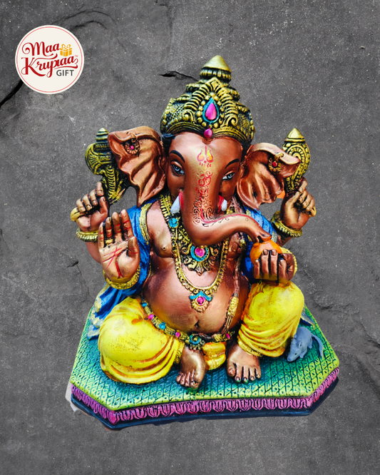 Brown finished Ganesh ji showpiece Mk5789