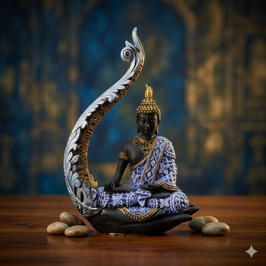 BLACK AND BLUE COLOUR WITH HAND STATUE BUDDHA IDOL MK8017