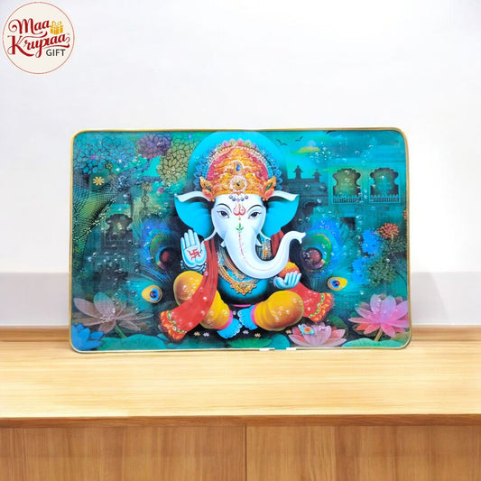 Lord Ganesha Satin Matt Texture UV Art Painting W294