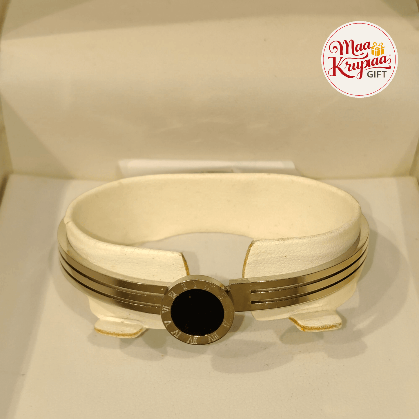 ROMAN DIAL BLACK CENTER METAL BRACELET 1252 J18